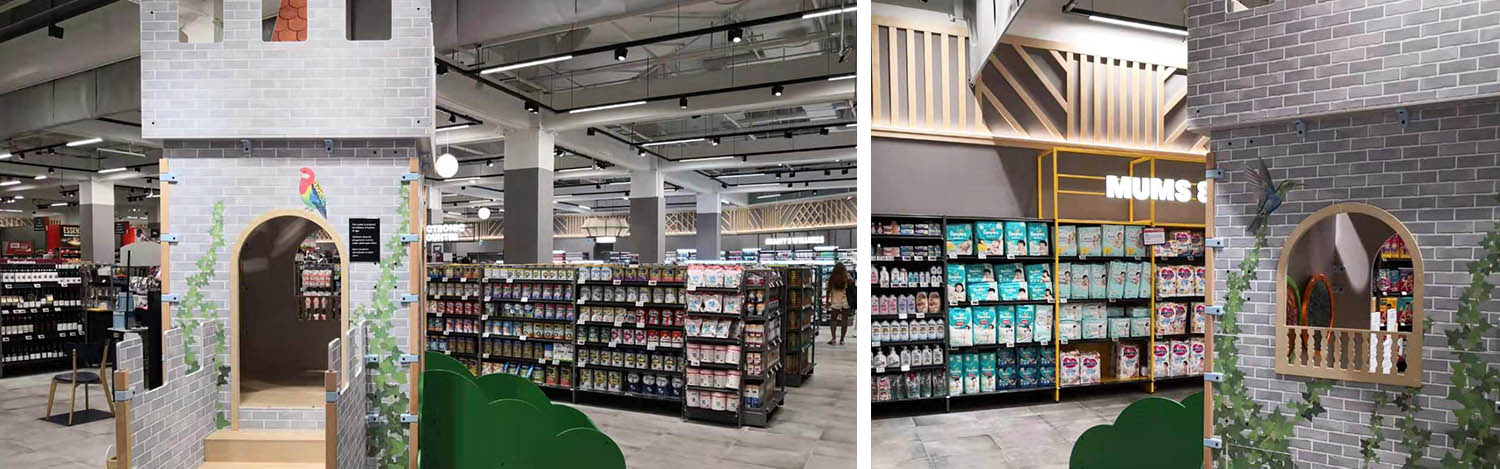 Esta imagen muestra un área infantil en Supermercado