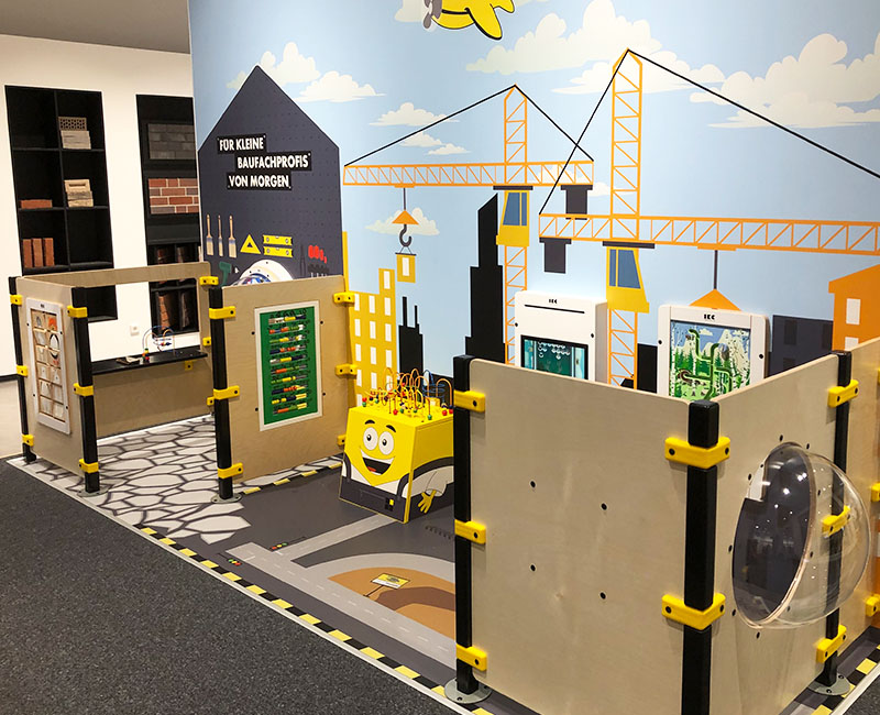 This image shows a custom kids corner in a DIY store