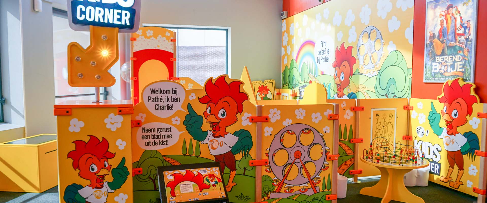 Un rincón de juegos a medida en el cine Pathé de Helmond, una empresa que se adapta a los niños